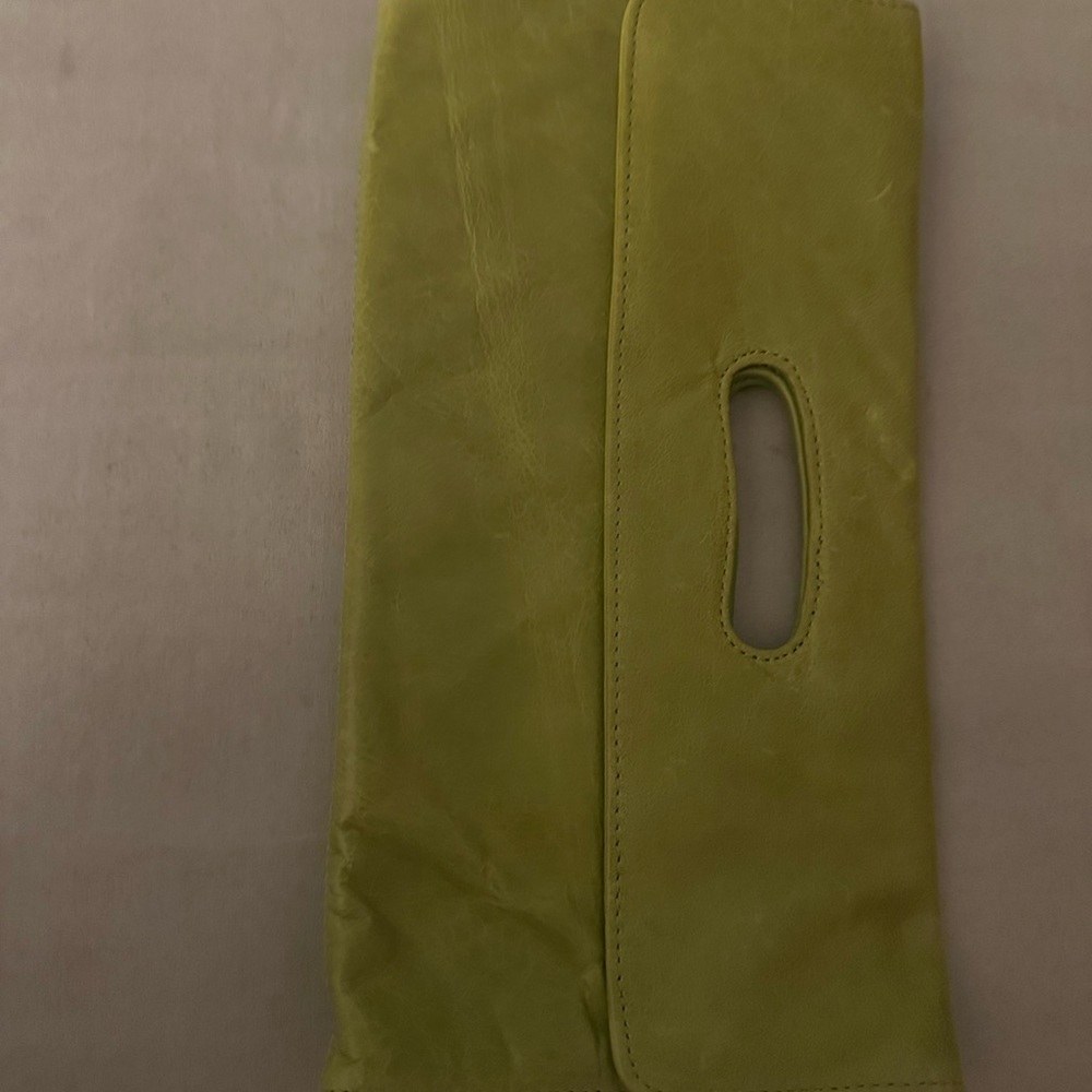 HOBO Patterned Clutch with Green Accents